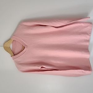 Pale Pink Wool.V Neck Sweater